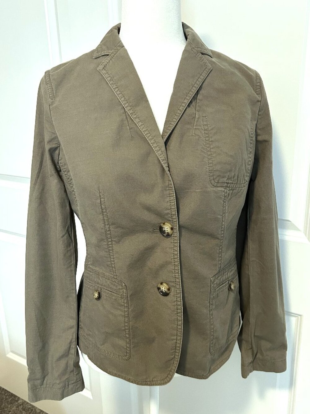 Talbots olive green blazer, size 8